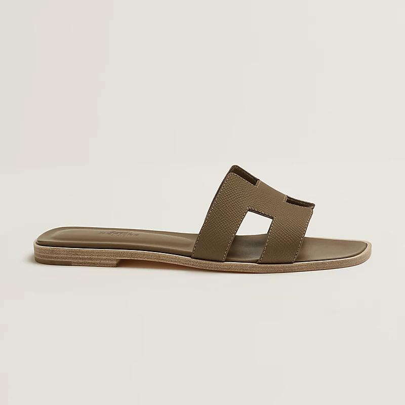 Giày Hermes Oran Sandal Nữ Nâu Gỗ